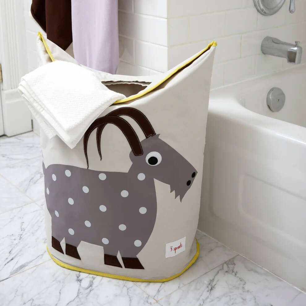 3 Sprouts Laundry Hamper (Goat)