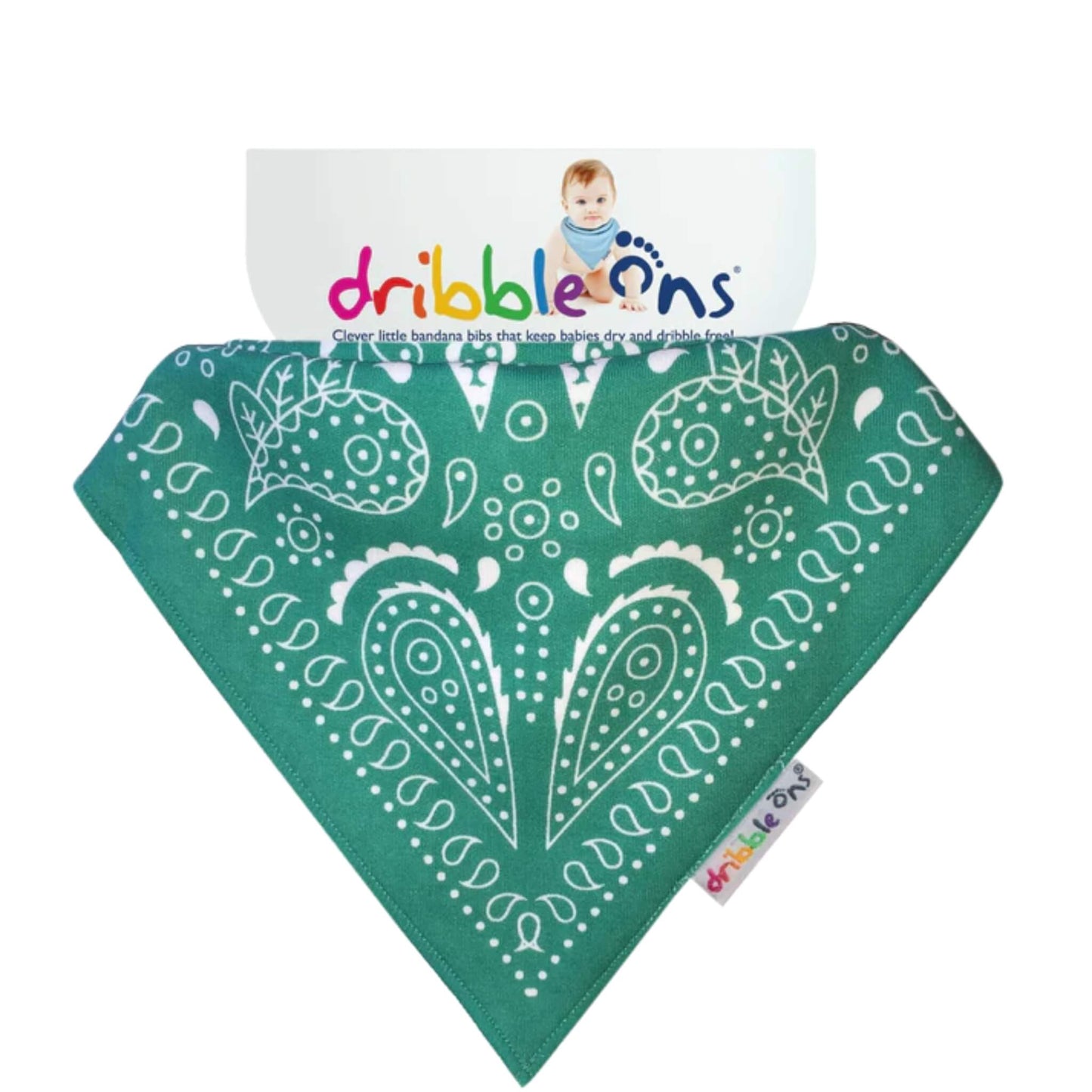 Dribble Ons Bandana Bib (Paisley Turquoise)