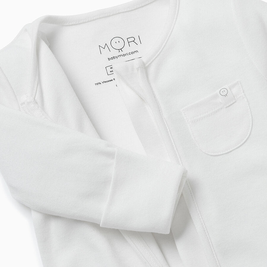 MORI Clever Zip Sleepsuit (White)