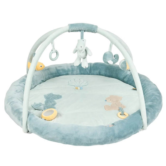 Playmat for babies from Nattou. Thick and super soft padding for the absolute well-being of the baby- with 20 fun activities