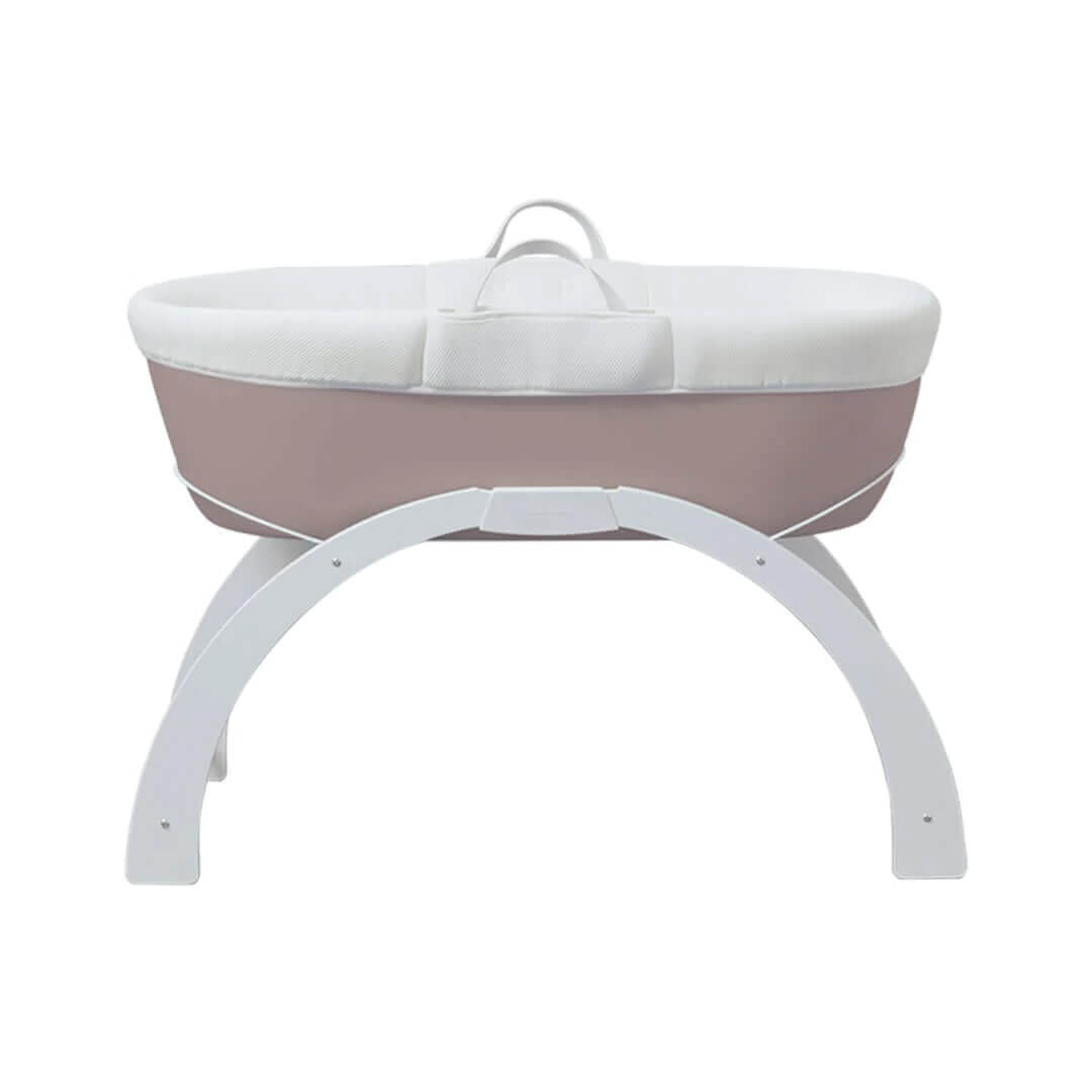 The Shnuggle Dreami is a complete portable Moses Basket + Stand set, which has been designed for use around the home + on the go. It is perfect for keeping baby close, day and night.