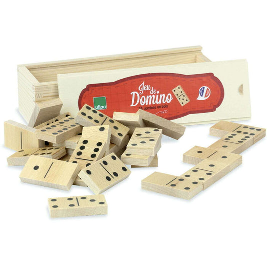 This Vilac Dominoes Game features 24 dominoes and a wooden box with a sliding opening so is perfect for storing when not in use. This is a great game for all the family to get involved and have fun.