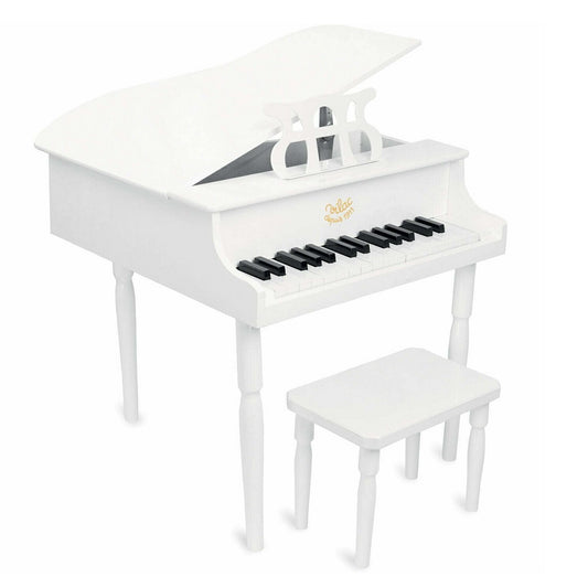 The Vilac Grand Piano & Stool set is designed to give children a luxurious introduction to music. With its sleek style and solid construction, it develops hand-eye coordination and stimulates the senses. The included stool ensures a comfortable, professional performance.