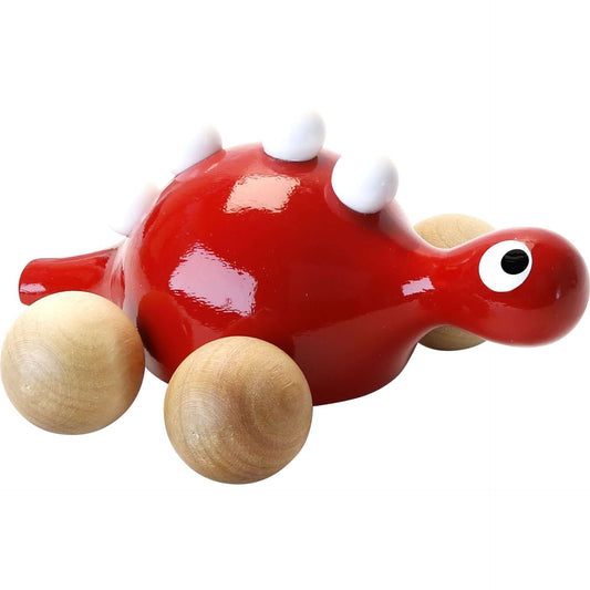Let your little one enjoy pushing and pulling this beautiful painted and crafted wooden dinosaur wooden toy. The Vilac rolling Wooden dinosaur is also great for your childs grasp and building on their coordination skills