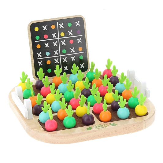 Vegetable-themed wooden sudoku game by Vilac. Made of wood which makes it safe and easy to use for little ones.