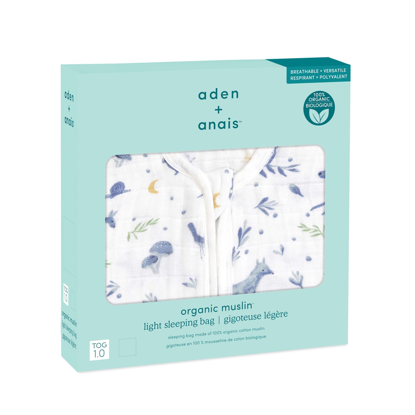 aden + anais Organic Cotton Light Sleeping Bag - 1.0 Tog (Outdoors)