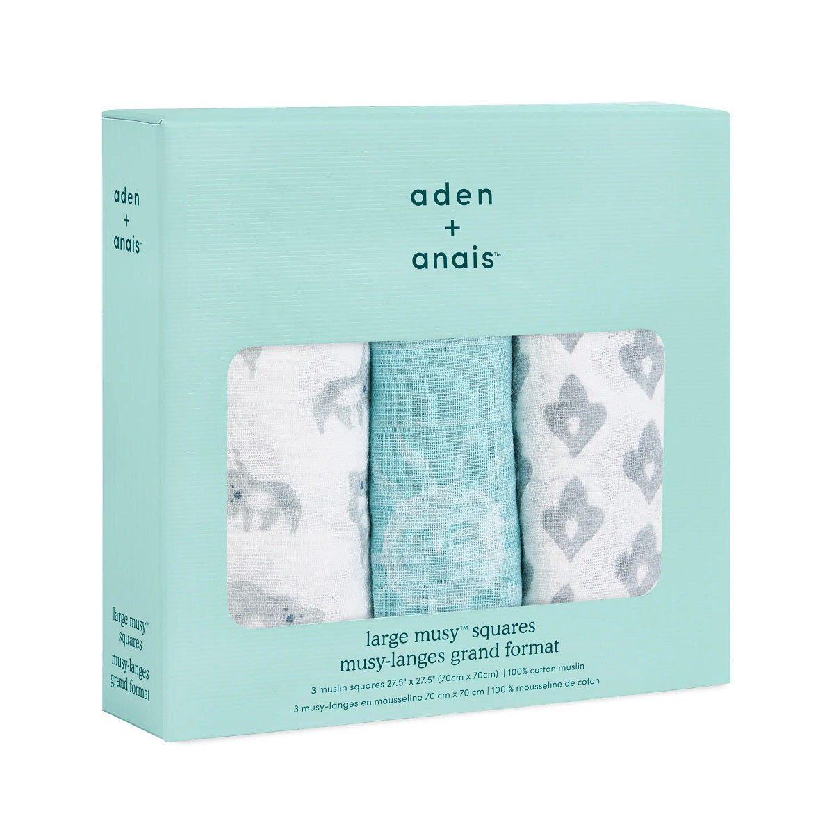aden + anais Boutique Cotton Muslin Squares - 3pk (Now + Zen)