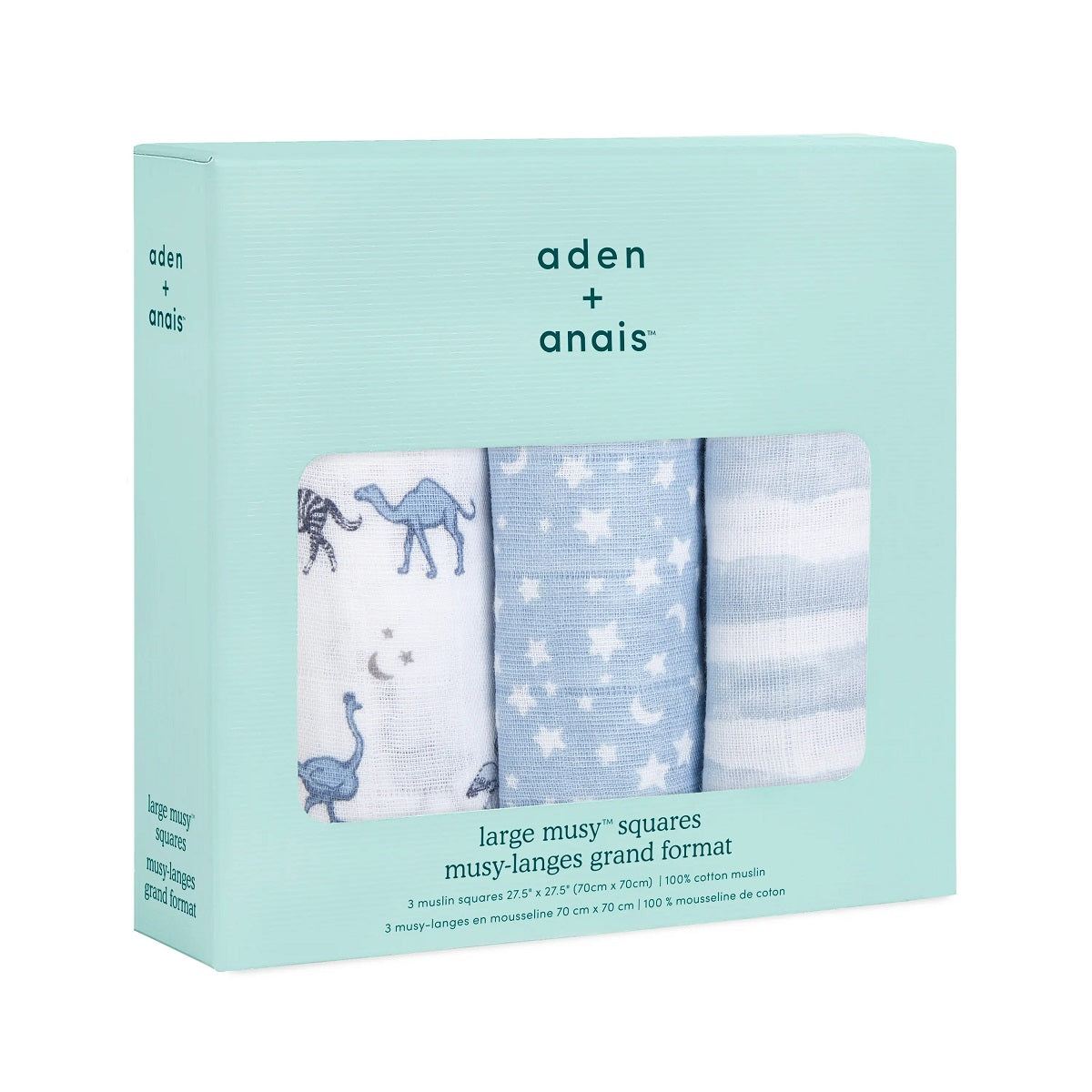 aden + anais Boutique Cotton Muslin Squares - 3pk (Rising Star)