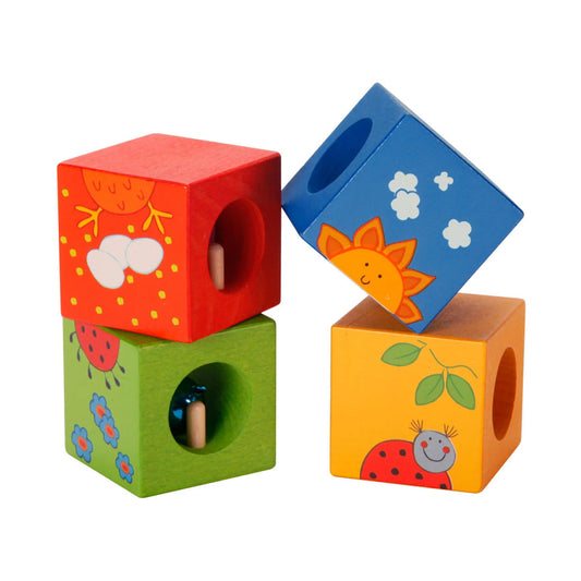 This set of 4 six-sided building blocks feature a colourful animal theme that will help to develop your little one’s fine motor skills and visual attention.