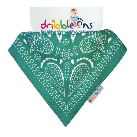 Bandana style baby bib. Keeps teething babies dry and dribble free. Super soft and absorbent fabric for extra comfort. With adjustable popper fastening.