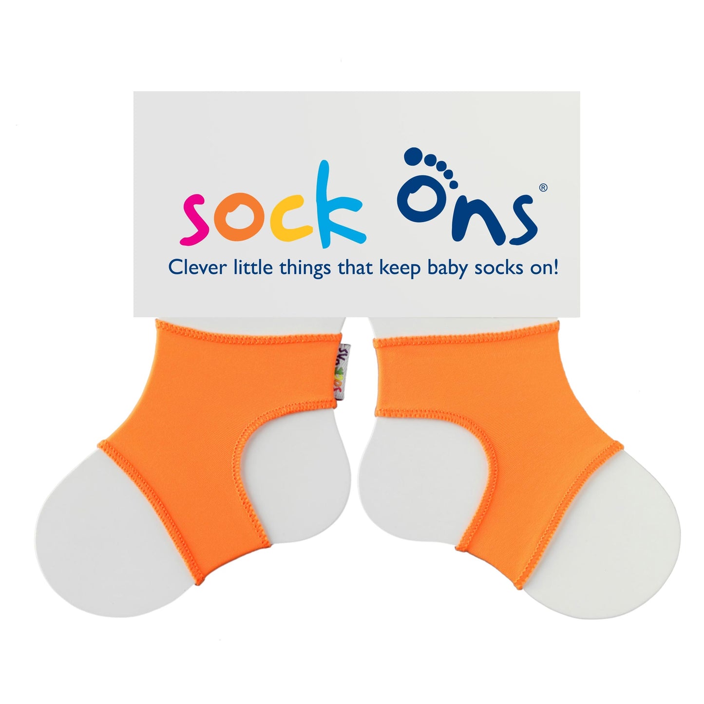 Made of soft, stretchy material, Sock Ons are designed to fit over regular socks, keeping them firmly in place no matter how hard your baby kicks and tugs.