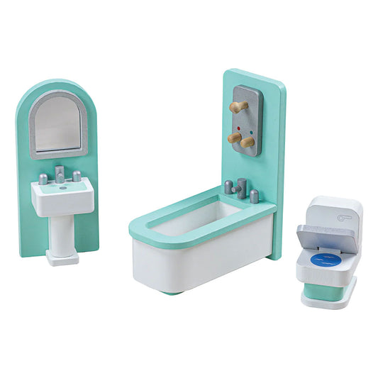 Beautifully constructed from beech wood, this bathroom doll house furniture set has everything your child needs to create a bathroom for messy dolls to retreat to after a busy day of play.