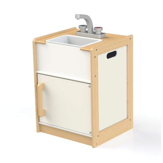 Tidlo Children's Play Sink is a great addition to any play kitchen! The wooden play sink unit features a tap, front opening door and storage space underneath the sink to store all of those little items that a clean and tidy kitchen needs!