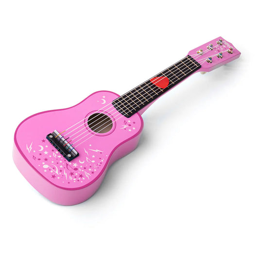  The Tidlo Kids Guitar. Featuring six nylon strings it looks just like a real guitar but downsized! It even comes with a plectrum for strumming. Made from strong, durable wood this is the ideal first kids acoustic guitar.