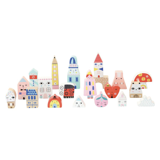 These beautiful tiny city blocks are painted with charismatic designs by Suzy Ultman that give the buildings divine characters for children to enjoy. The blocks can be stacks and lined up in endless combinations, offering your little ones the chance to use their imagination to create their own tiny city!
