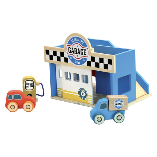 The Vilac Little Garage from the Vilacity range is a charming little garage where your little ones Vilac vehicles can be refuelled and washed in a beautifully finished garage. 