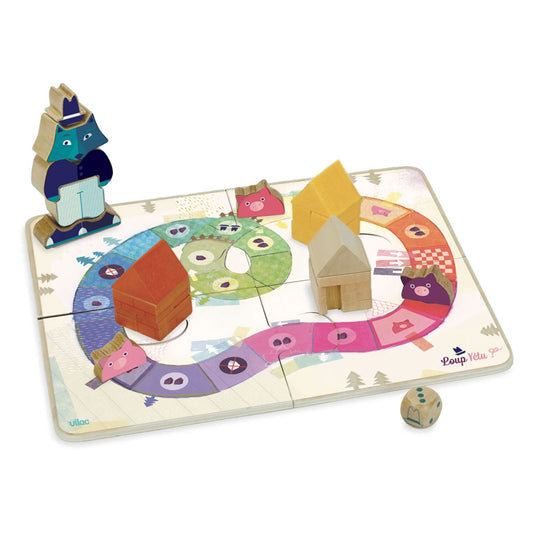 A family classic, the nursery rhyme about the 3 little pigs against the big bad wolf has been turned into a charming board game for all the family to play. 