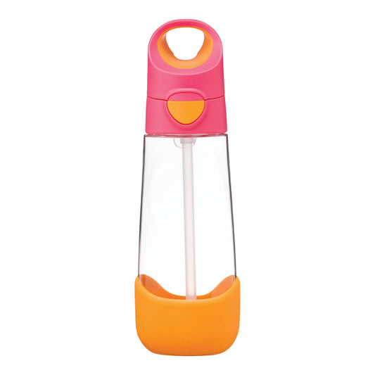 b.box 600ml Tritan drink bottle with unique ergonomic triangular shape bottle that fits the two-hand grip of a child perfectly.