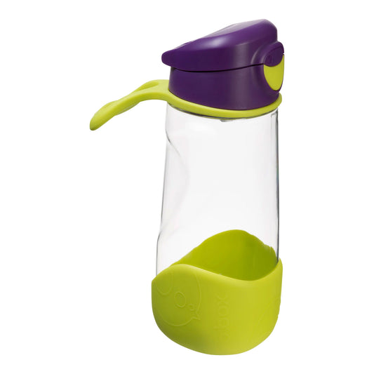 Perfect for active kids on the go, the sports spout bottle offers no-fuss easy flow drinking in their unique ergonomic triangle bottle. Its silicone spout requires no compression, and features a slight valve to prevent spills. Large push button and flip top lid makes it easy for kids to open and drink from.