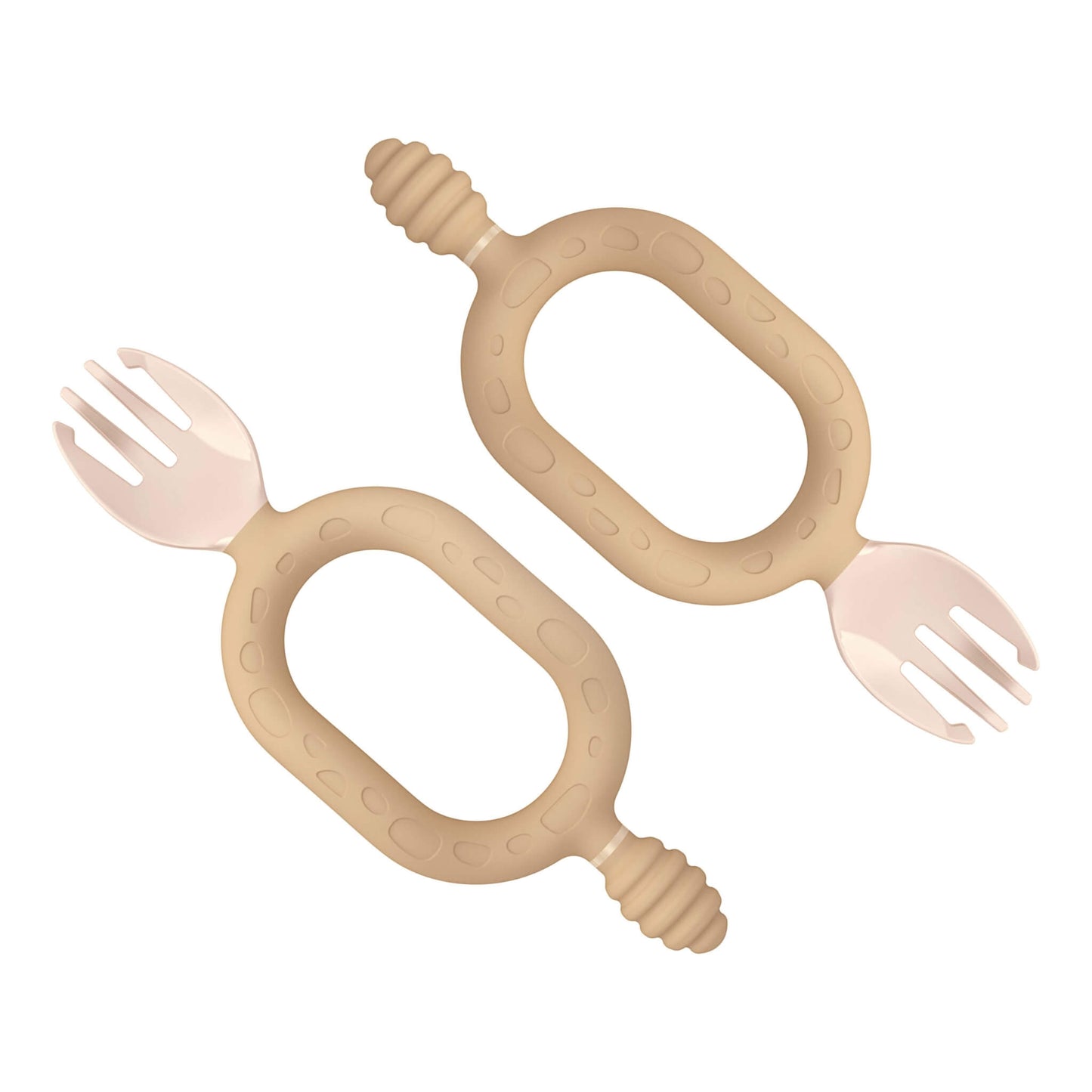 Bibado Sporkit™ Fawn self-feeding utensil set with dual-handle spork and textured dipper for babies from 6 months.