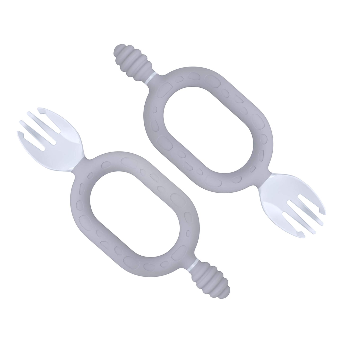 Bibado Sporkit™ Mist self-feeding utensil set with dual-handle spork and textured dipper for babies from 6 months.