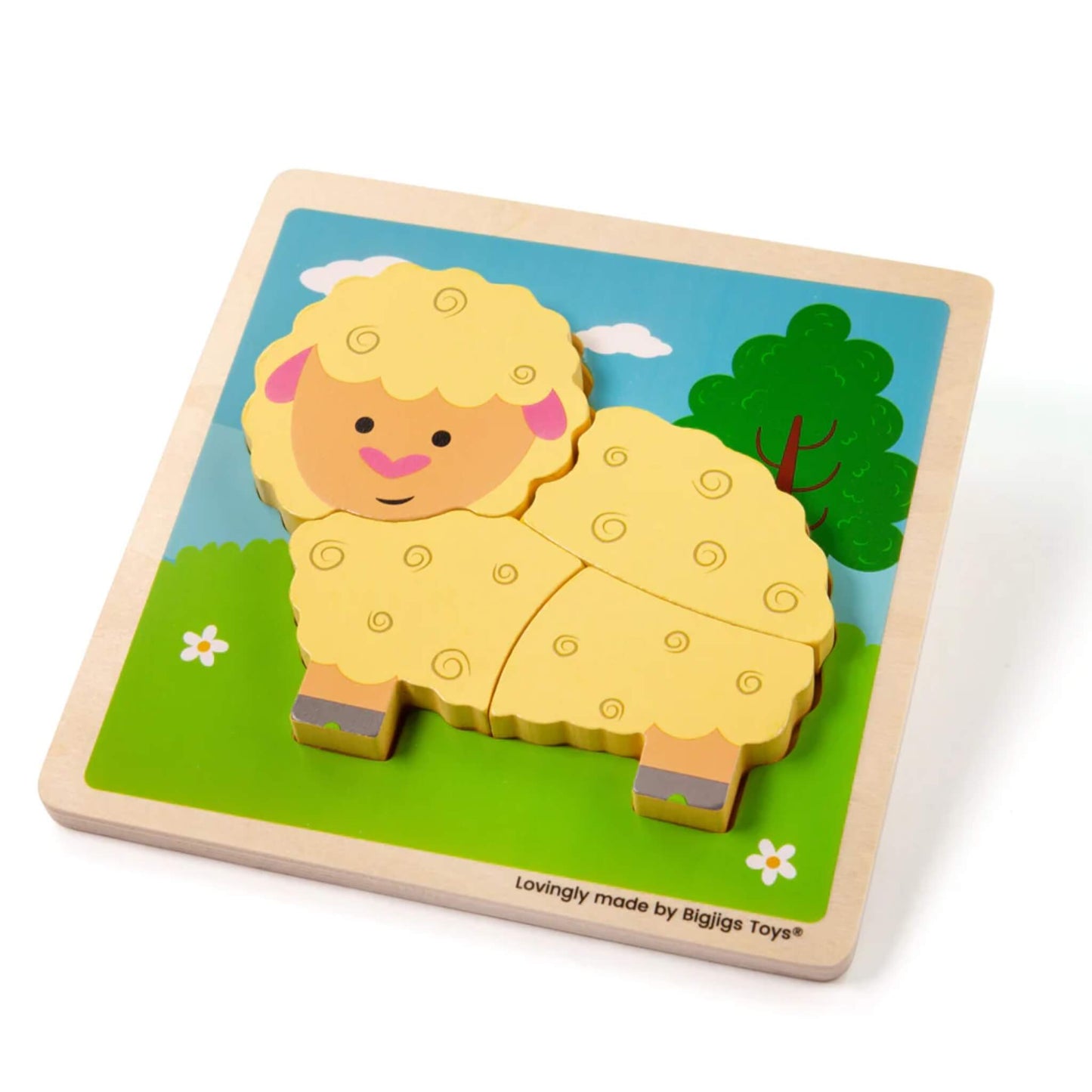 This colourful sheep puzzle from the Bigjigs Toys Chunky Lift Out Puzzle range features chunky, easy-to-grip pieces and a smooth wooden base – perfect for little hands.