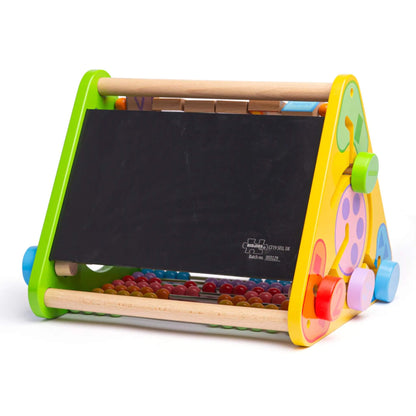 Triangular Activity Centre rear chalkboard side with Bigjigs Toys branding.
