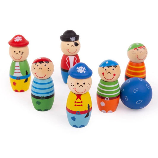  These colourful wooden Skittles provide classic fun, promoting dexterity and coordination. Crafted from high-quality, responsibly sourced materials, the set includes 7 play pieces.