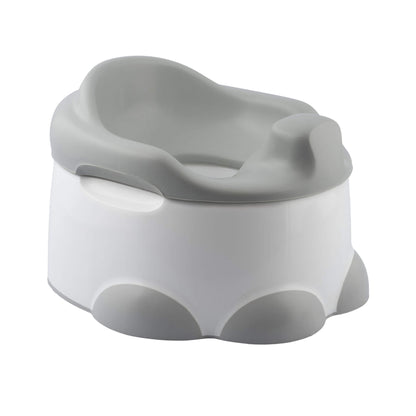 Bumbo Step ‘n Potty in Cool Grey with lid closed, shown in step stool mode.