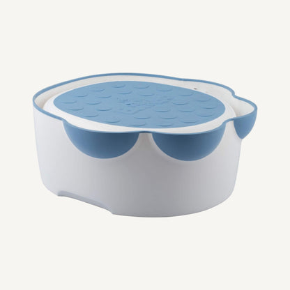 Bumbo Step ‘n Potty in Powder Blue converted to step stool with lid stowed underneath.
