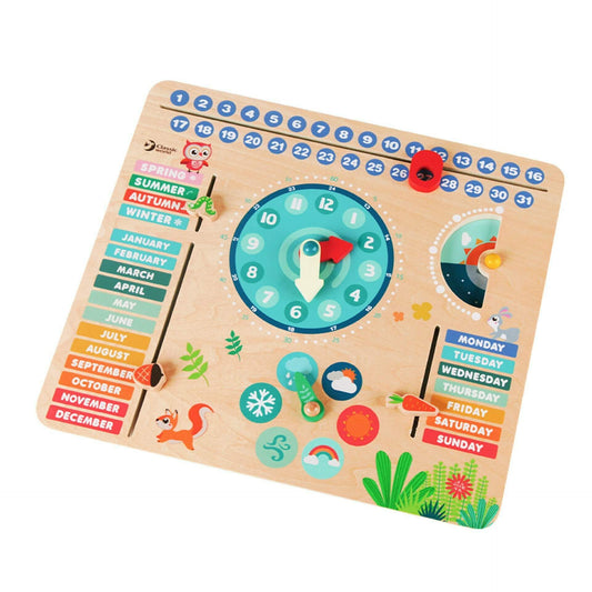 Classic World Forest Calendar to teach children about time, months, days and dates, and seasons and weather. Interactable pieces to familiarise your child with their new knowledge.