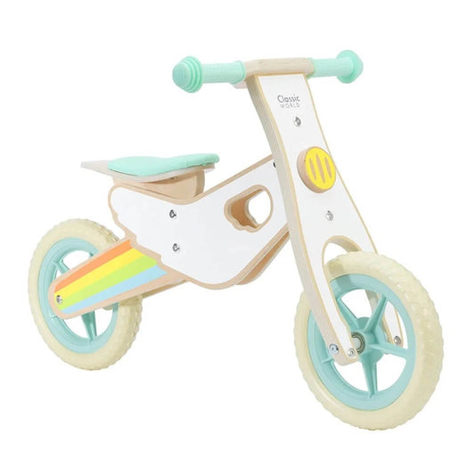 Wooden Rainbow Balance Bike, suitable for 2 years +