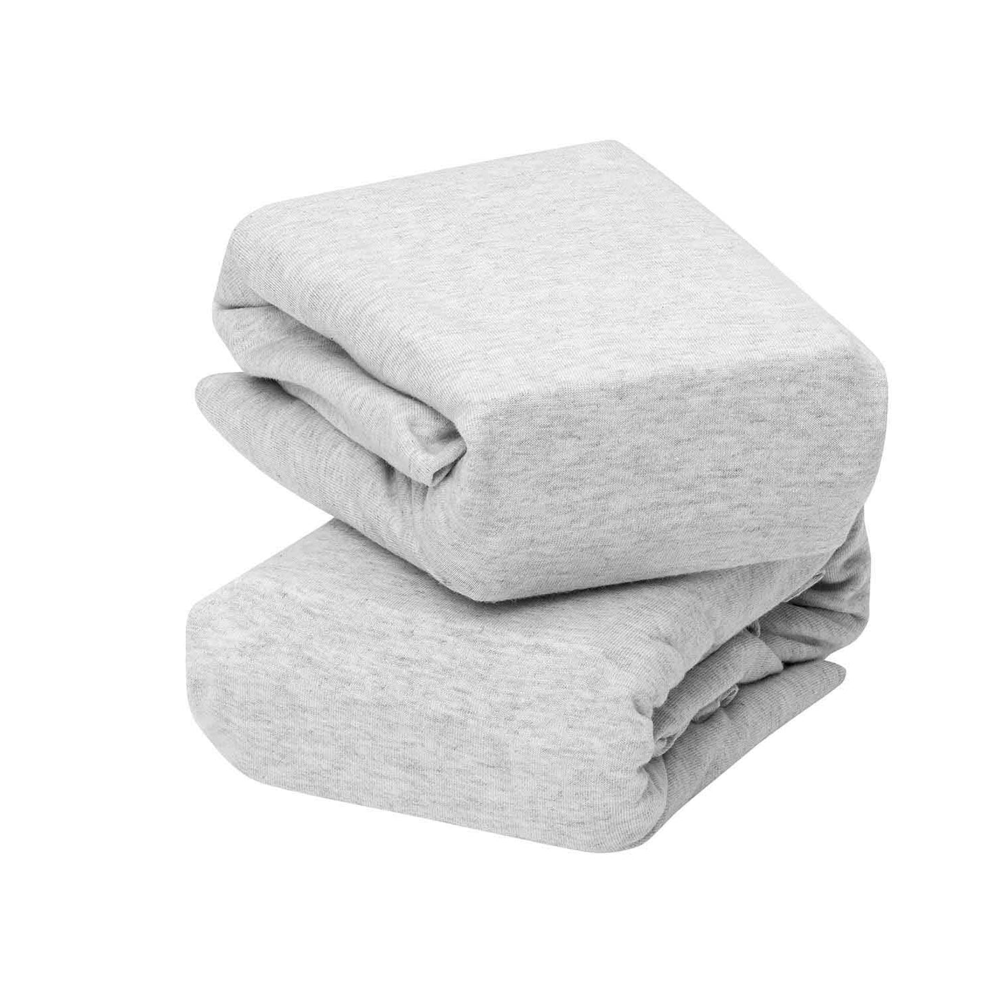 Clevamama Jersey Cotton Fitted Sheets - Moses/Pram (2pk) Grey
