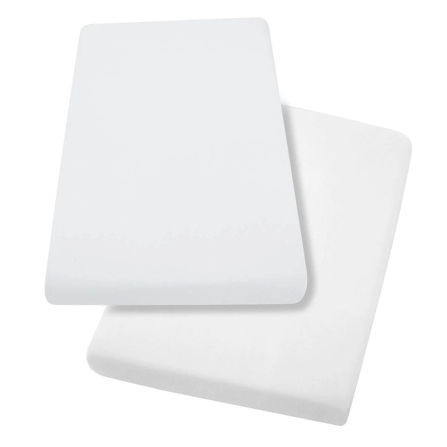 Clevamama Jersey Cotton Fitted Sheets - Cotbed (2pk) White