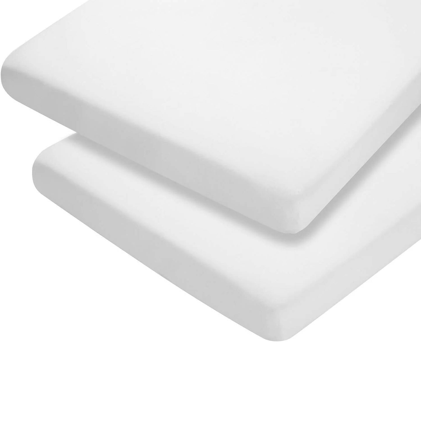 Clevamama Jersey Cotton Fitted Sheets - Cot (2pk) White