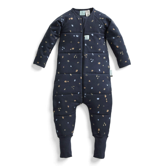 ErgoPouch Sleep Onesie in Hedgehog print, made with soft organic cotton, features a charming woodland design with hedgehogs and nature-inspired details. Its snug fit and TOG-rated warmth ensure cosiness for peaceful sleep or relaxed playtime.