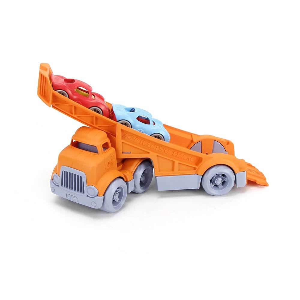 Green Toys Racing Truck with 2 Race Cars