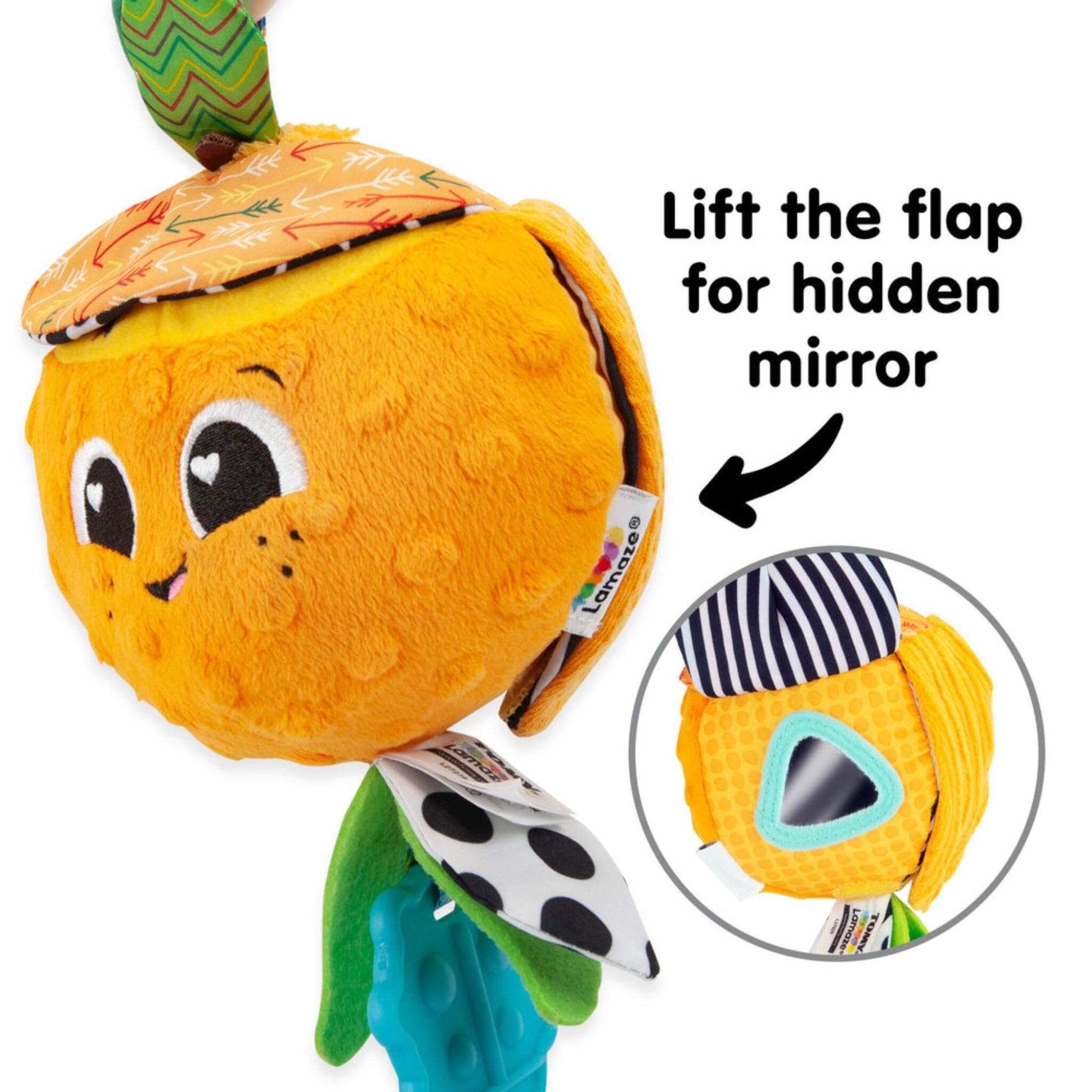 Side view showing the lift-up orange peel flap and hidden mirror inside.