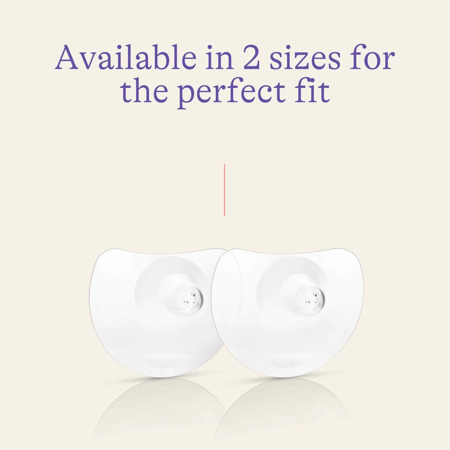 Two transparent nipple shields displayed side by side to show the available size options.