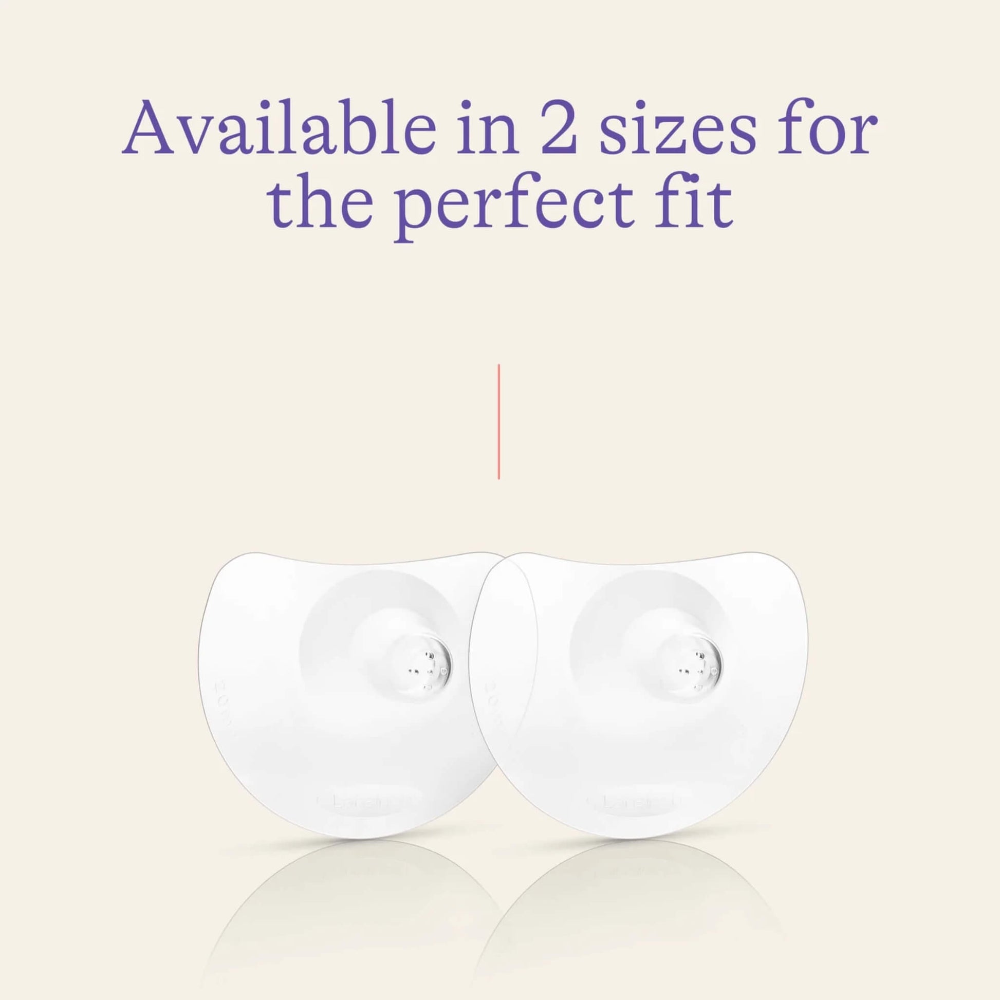 Two transparent nipple shields displayed side by side to show the available size options.