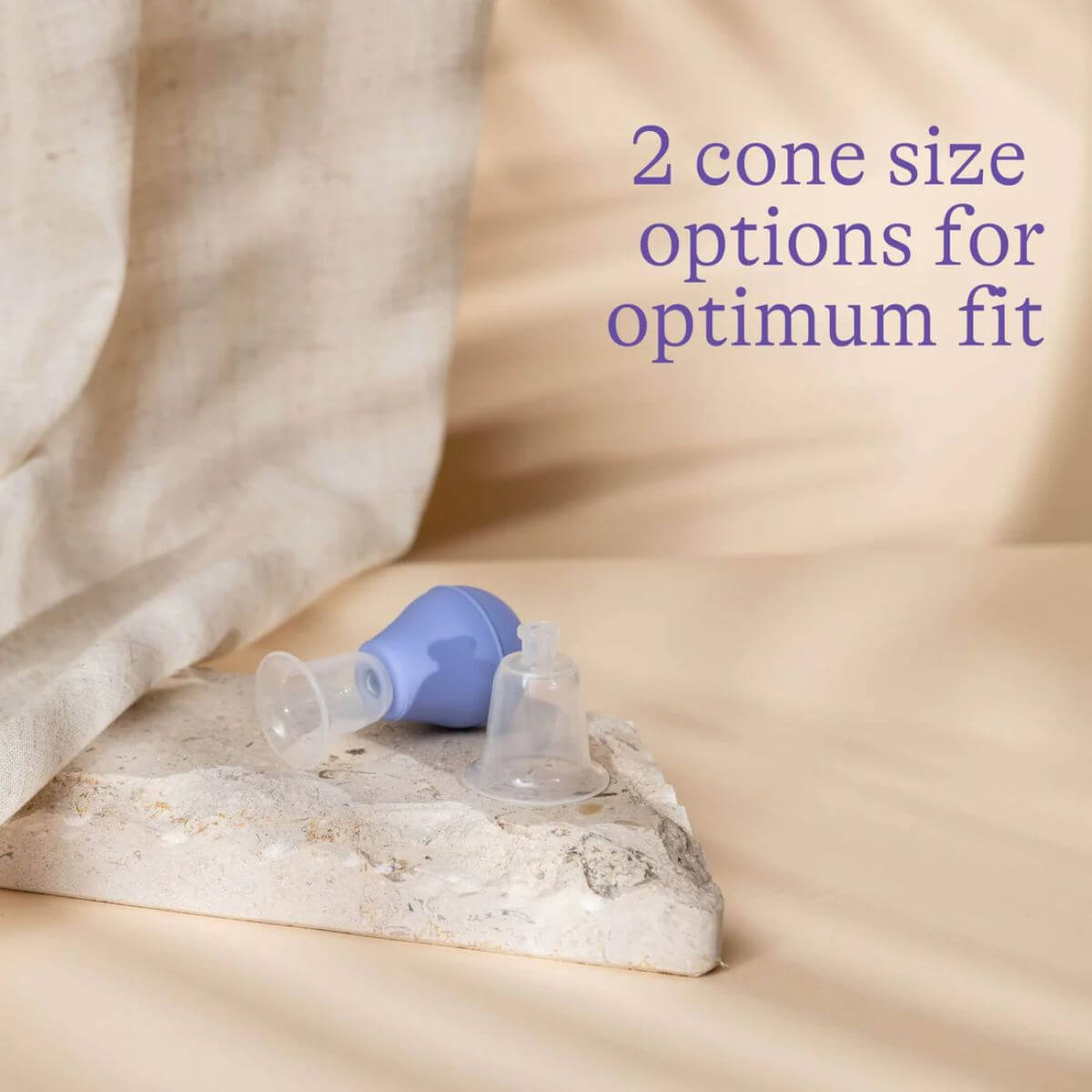 Lansinoh LatchAssist with two cone size options, designed to provide an optimum fit for aiding babies in latching during breastfeeding.