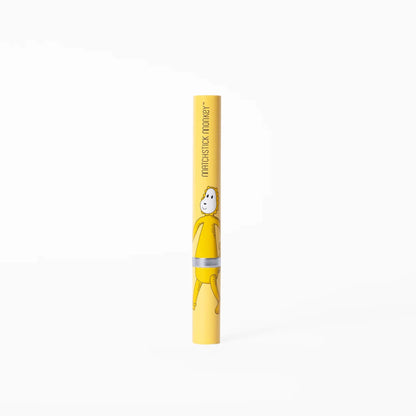 Ludo Lion Matchstick Monkey Electric Sonic Toothbrush shown inside its illustrated yellow storage tube featuring the lion character design.