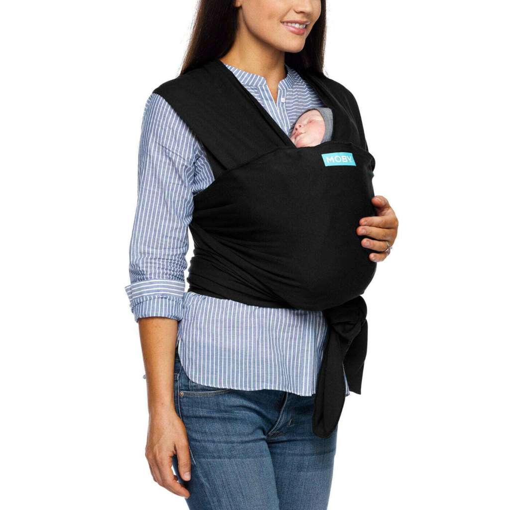 The Moby Evolution baby wrap is a versatile and adjustable baby carrier that offers comfort and convenience for both parents and caregivers.