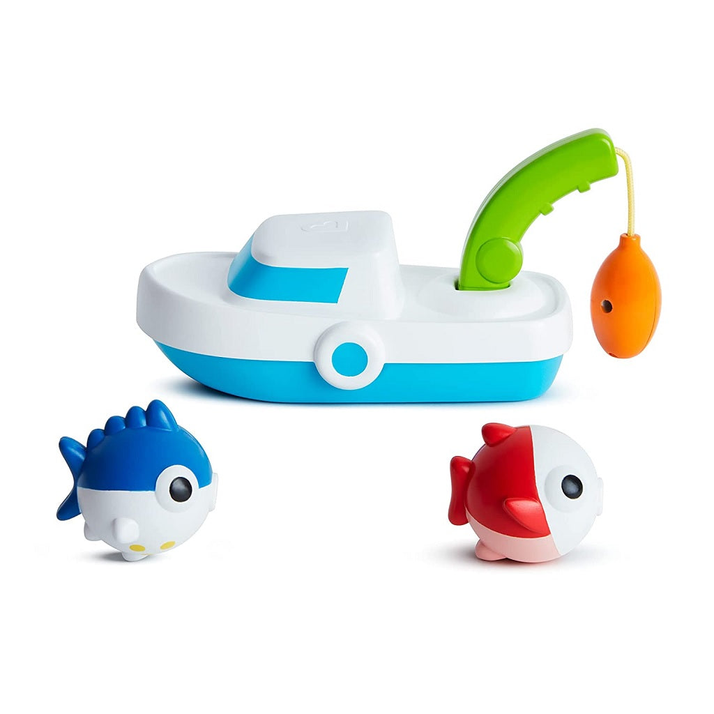 A fun, educational fishing toddler bath toy which encourages hand-eye coordination and problem-solving skills.