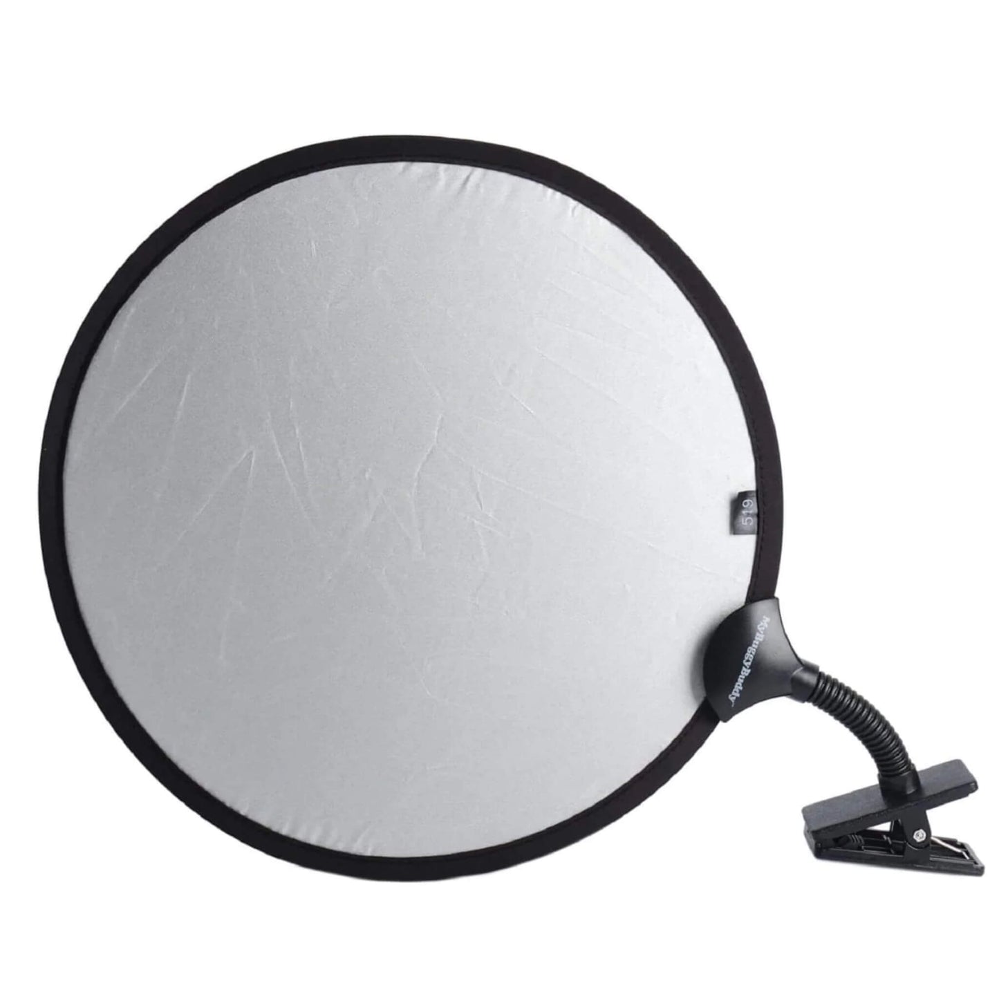 Circular baby sunshade with reflective silver surface providing light and heat protection.