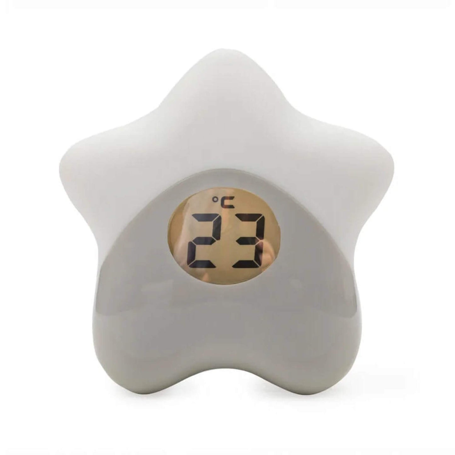 Purflo Starlight Room Thermometer with star-shaped design and digital temperature display showing 23°C.