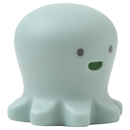 A mint green octopus-shaped bath toy with a smiling face, shown from the front against a plain background.