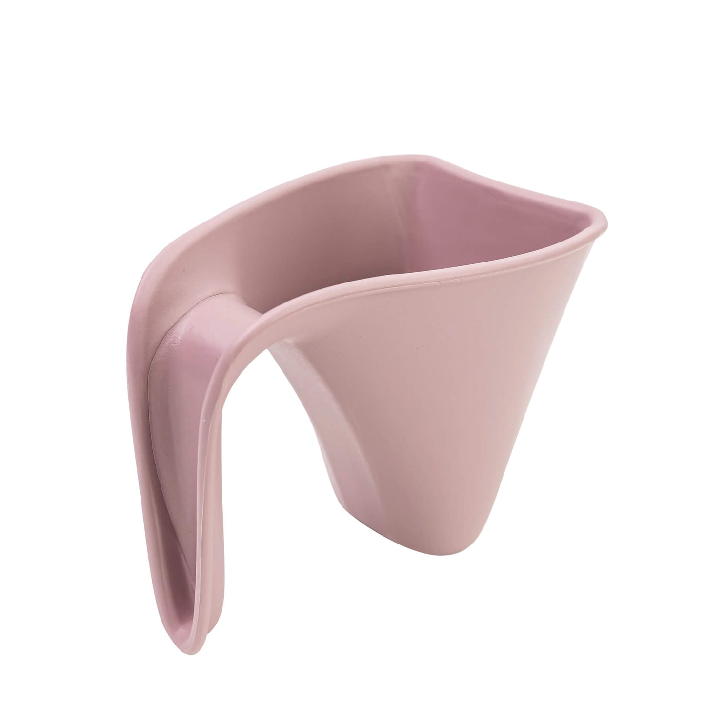 Shnuggle Washy Rinsing Jug in blossom pink, showing the softly curved rim and integrated handle designed for gentle hair rinsing.
