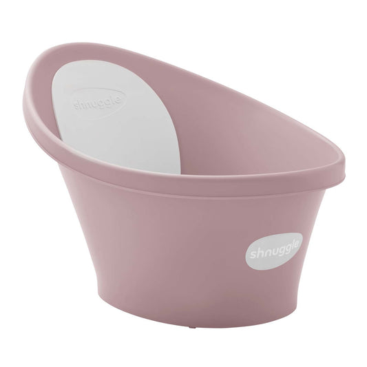 The Shnuggle Baby Bath features a Bum Bump "Newborn Support", foam backrest, and a plug for easy drainage. Its compact size keeps water warmer for longer.