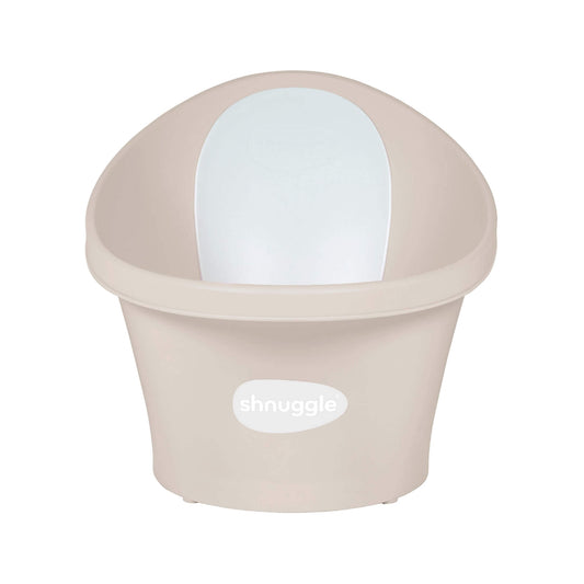 Baby Bath with Bum Bump for support; foam backrest for comfort; extra grippy feet; and new 'easy empty' plug to make it easier to empty the bath. Uses just two litres of water.
